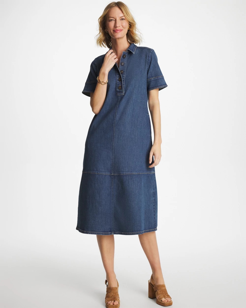 Button Front Denim Dress | Chico's Button Front Denim Dress | Chico's
