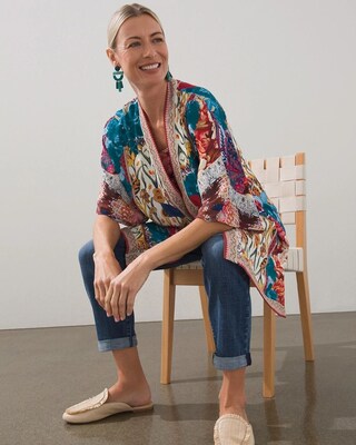 Tapestry Print Mid Length Kimono