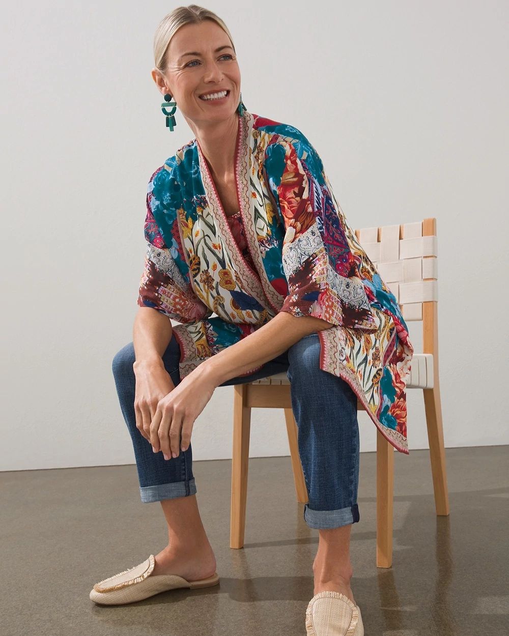 Tapestry Print Mid Length Kimono