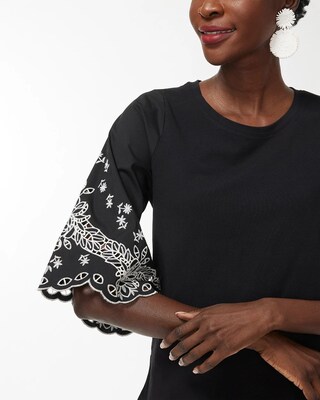 Embellished Eyelet Sleeve Tee