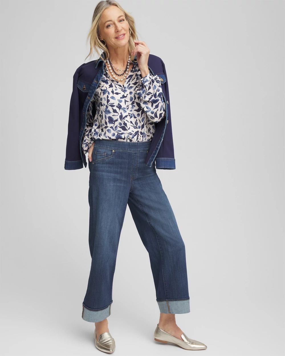 Georgette Ruffled-Hem Blouse