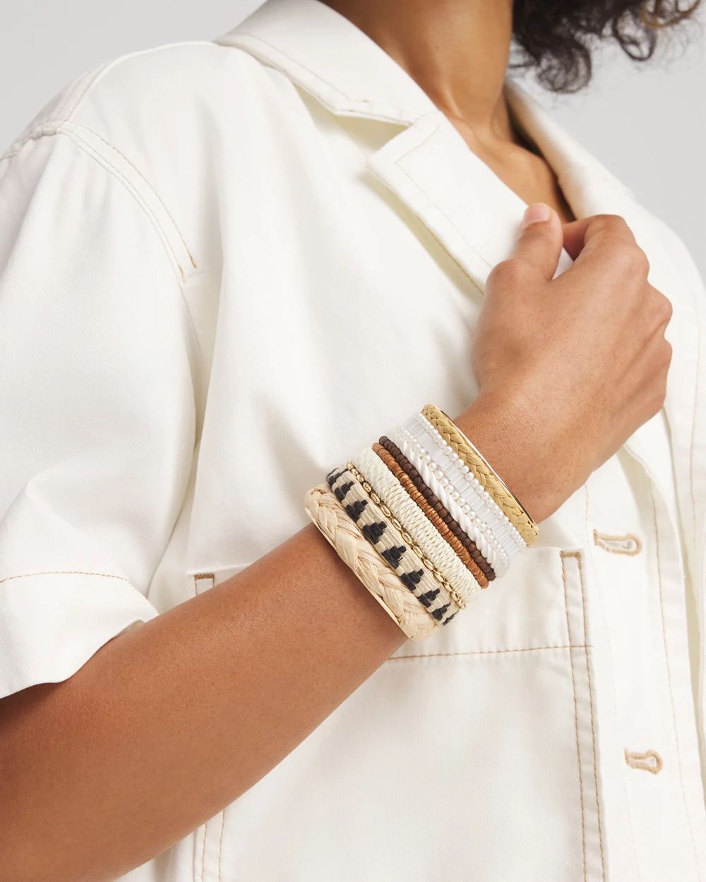 Mixed Media Textured Cuff Bracelet click to view larger image.