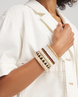Mixed Media Textured Cuff Bracelet click to view larger image.