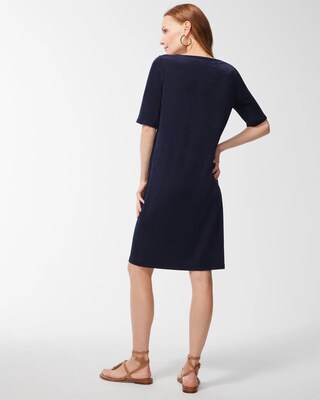 Petite Travelers Placed Print Shift Dress