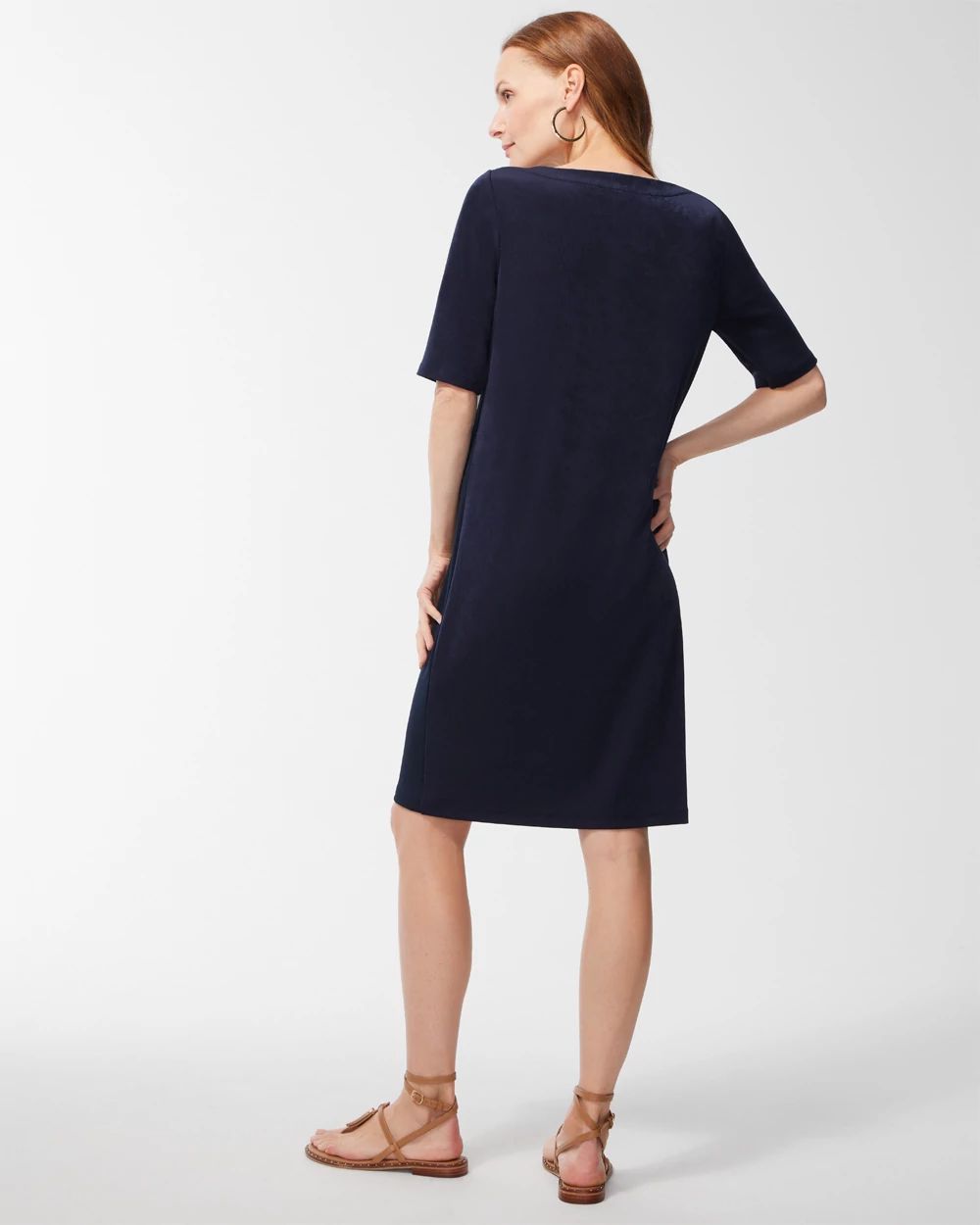 Petite Travelers Placed Print Shift Dress