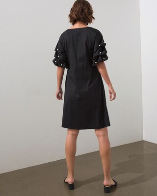 Poplin Faux Pearl Dress