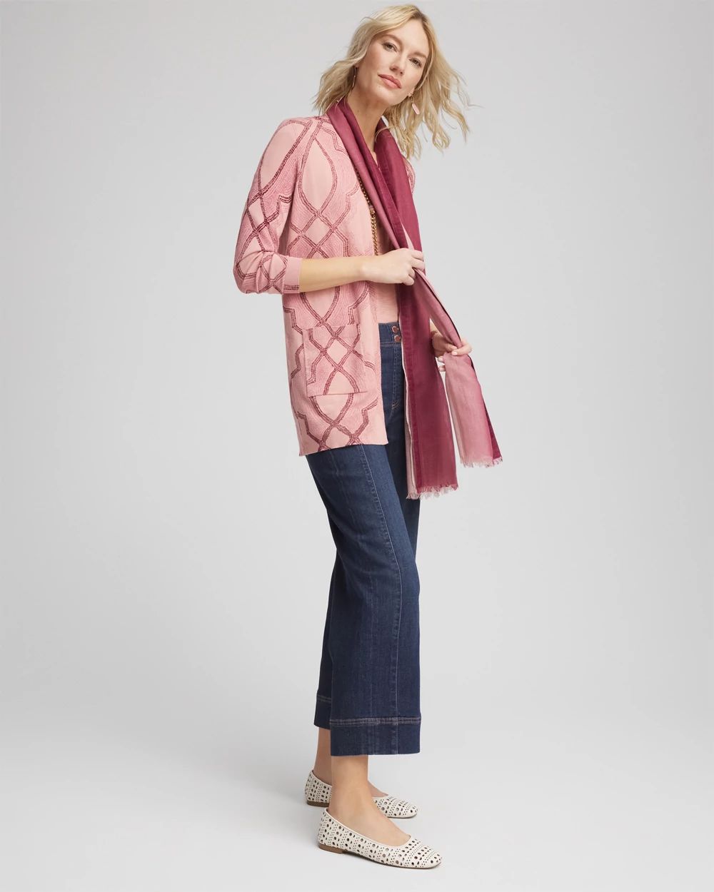 Tile Open-Front Cardigan