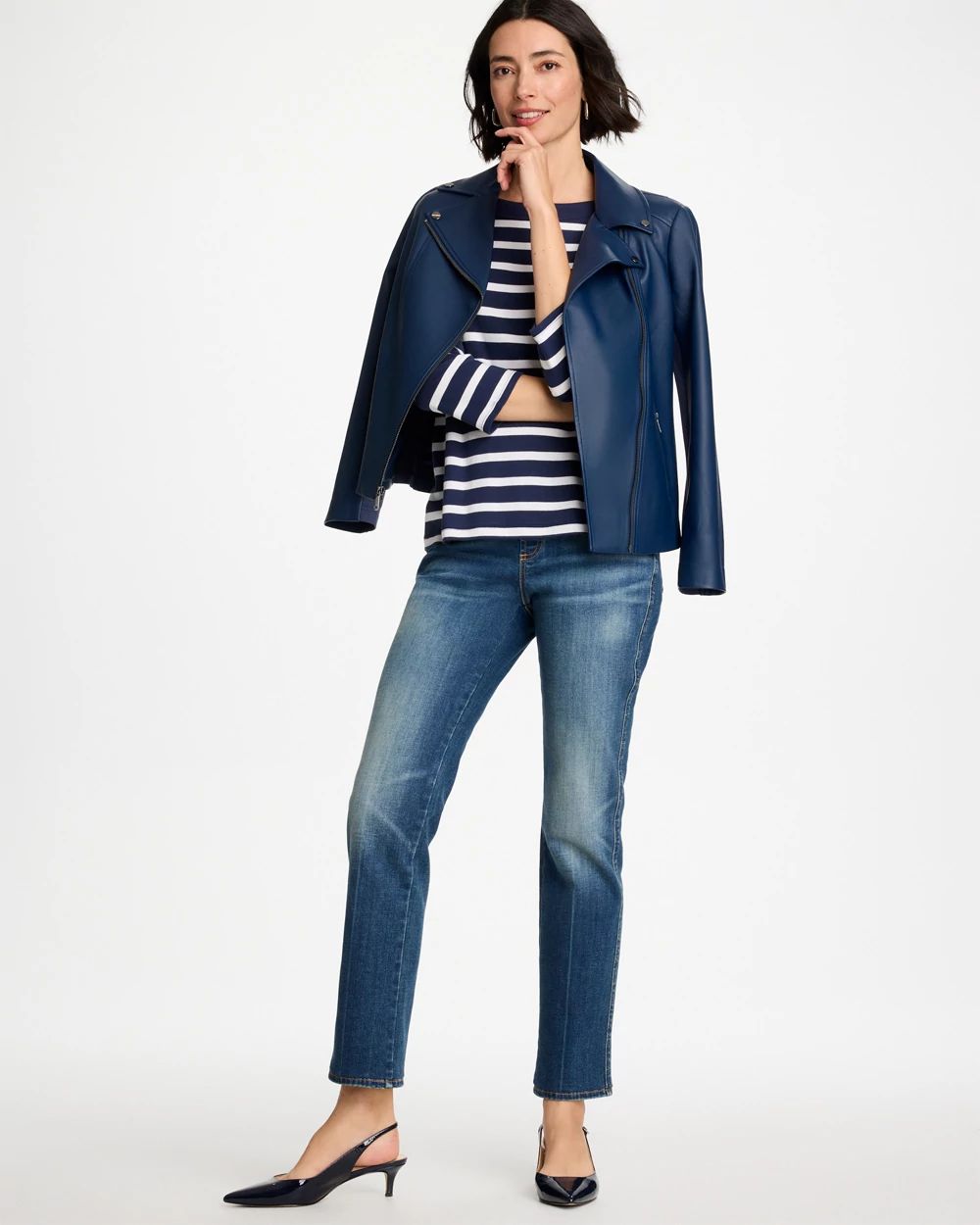 Pull-On Straight Jeans