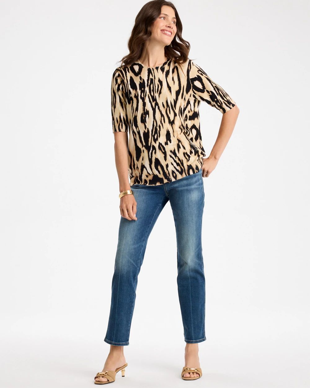 Pull-On Straight Jeans