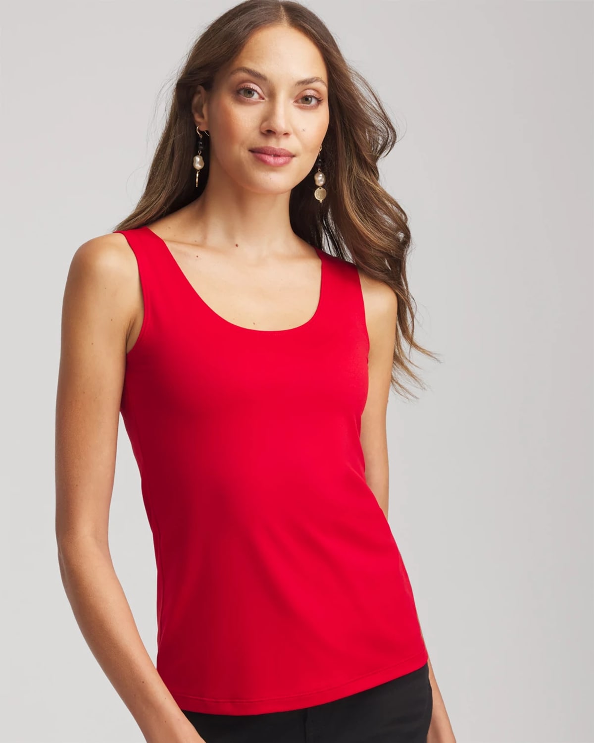 Chico's Microfiber Tank In Carmine Red In Red
