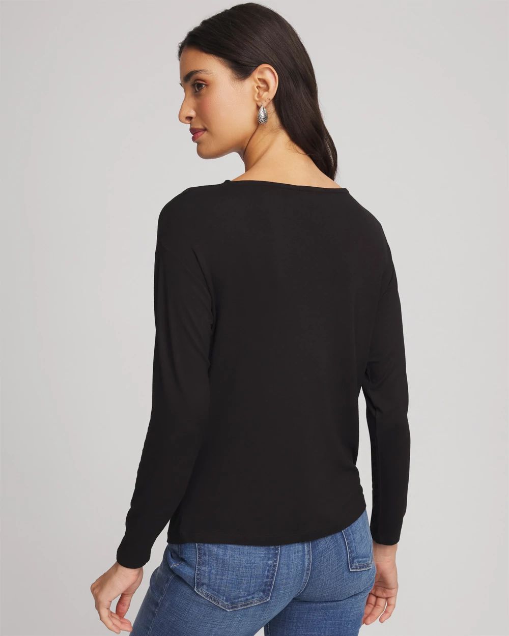 Embellished Cowlneck Dolman Tee