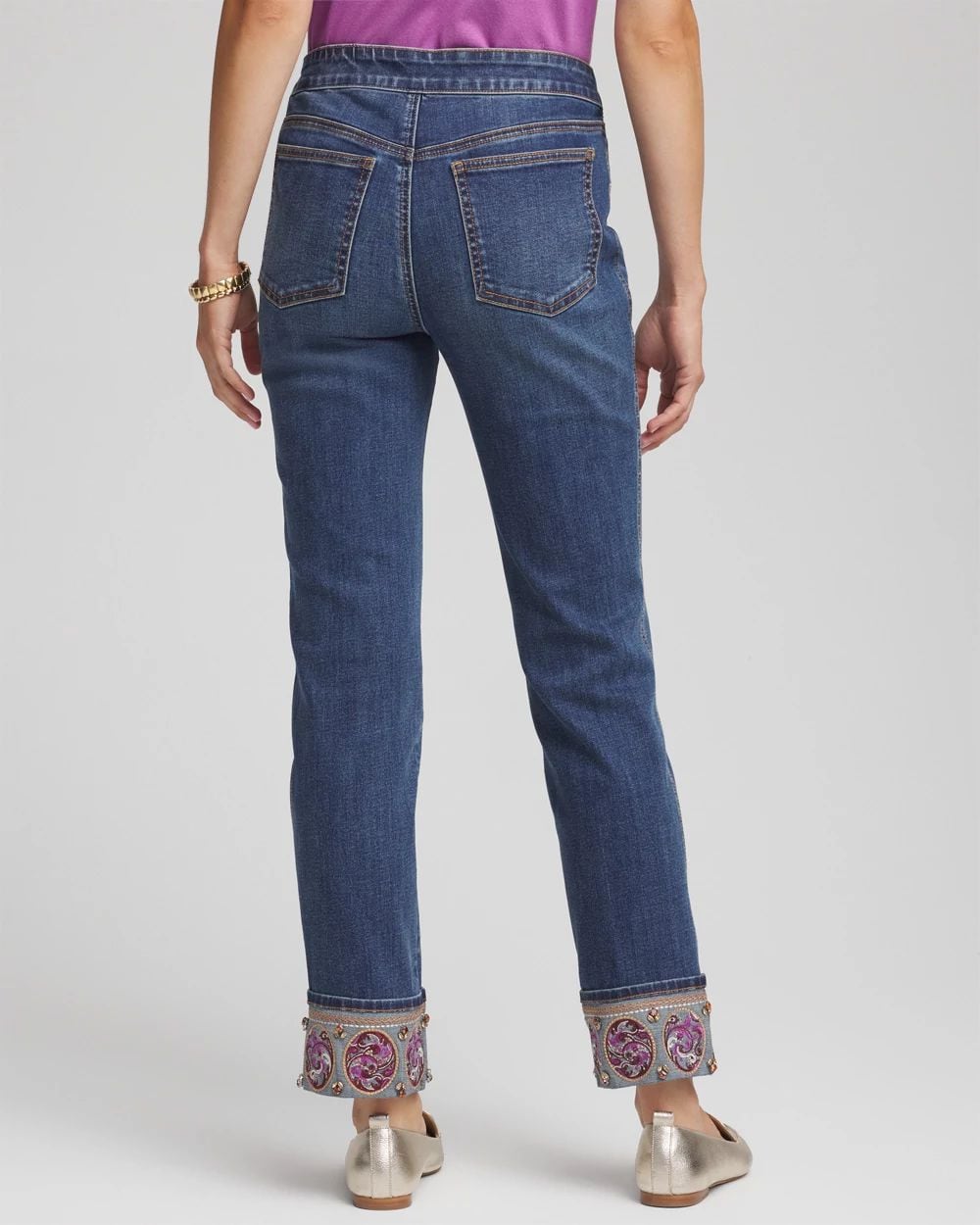 Embellished Pull-On Slim Ankle Jeggings click to view larger image.