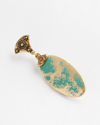 No Droop™ Turquoise and Gold Drop Earrings click to view larger image.