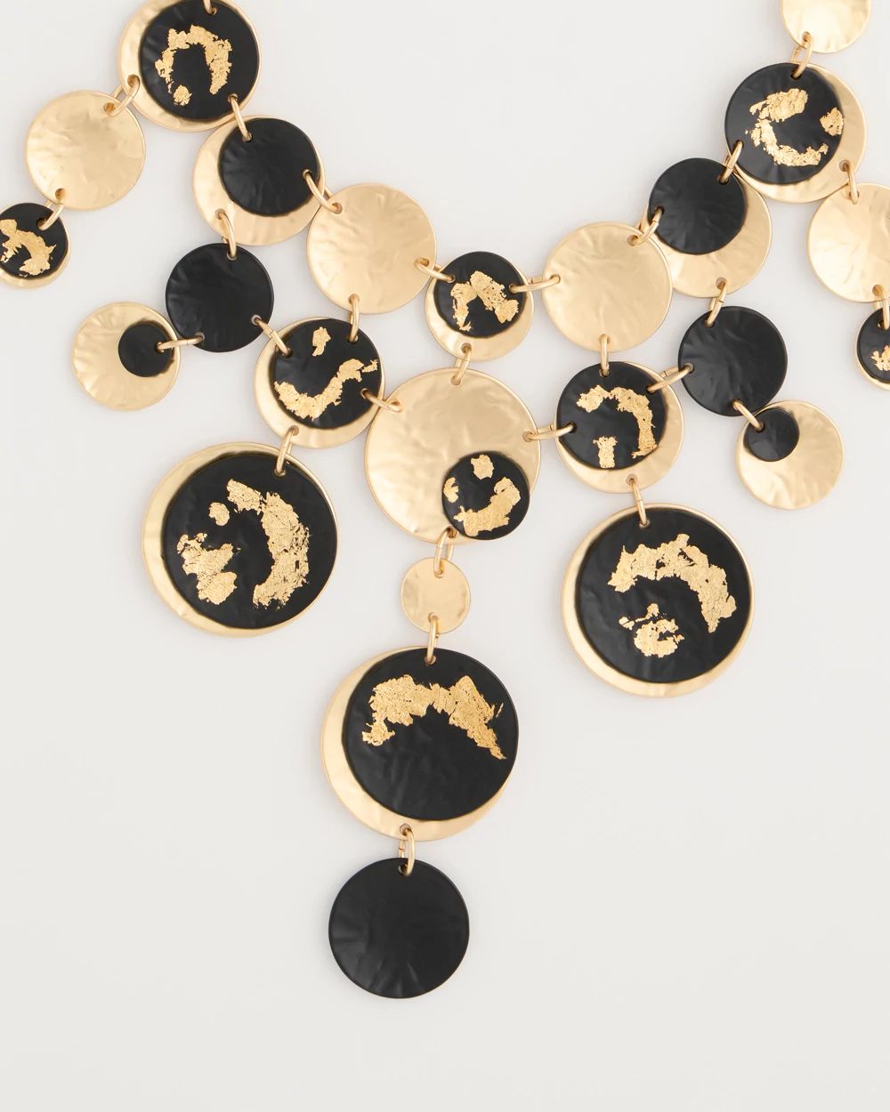 Gold Foiled Cascading Bib Necklace click to view larger image.