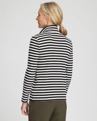 Zenergy® Stripe Mock Neck Zipper Tee click to view larger image.