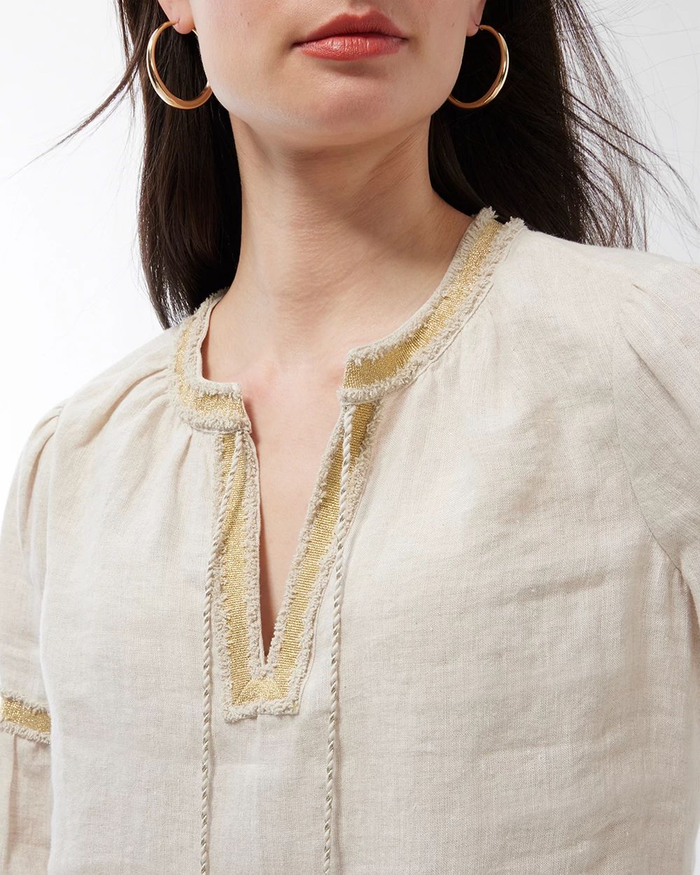 Linen Embroidered Blouse