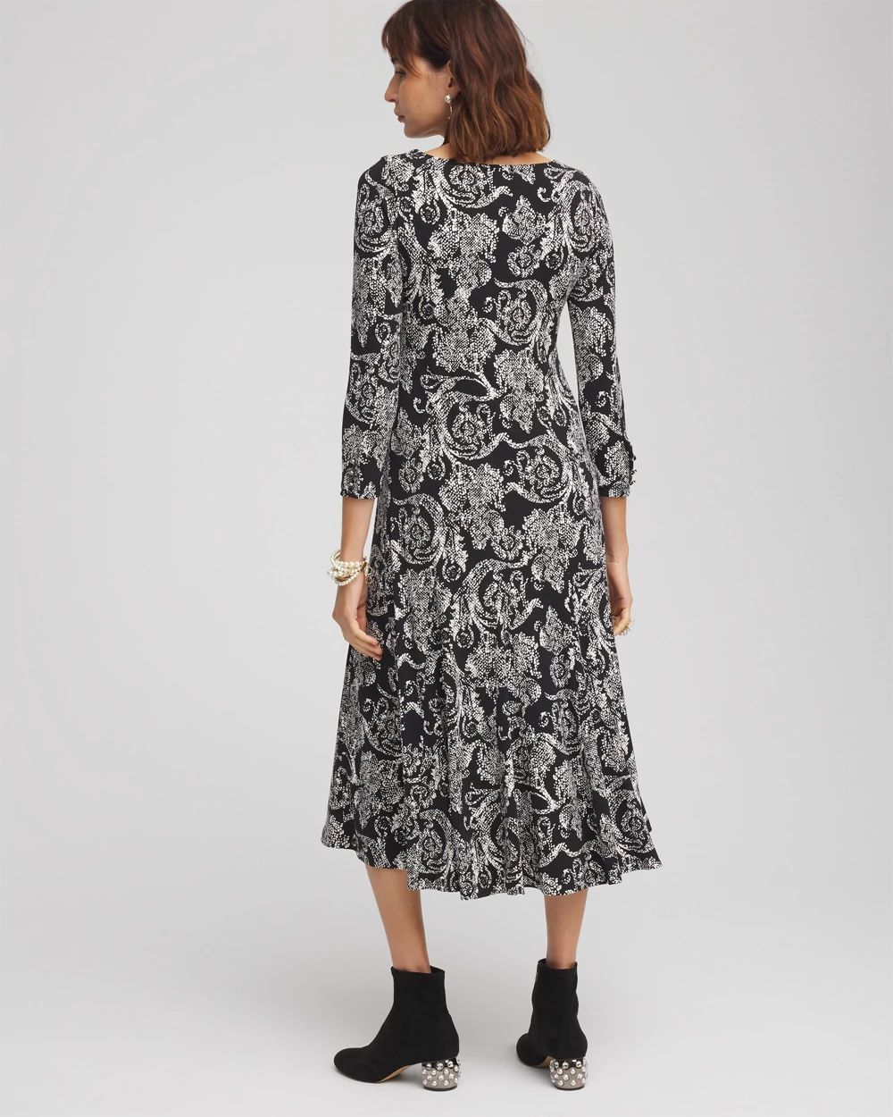 Swirl Print Midi Dress