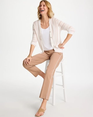 Striped Stitchy Cardigan click to view larger image.