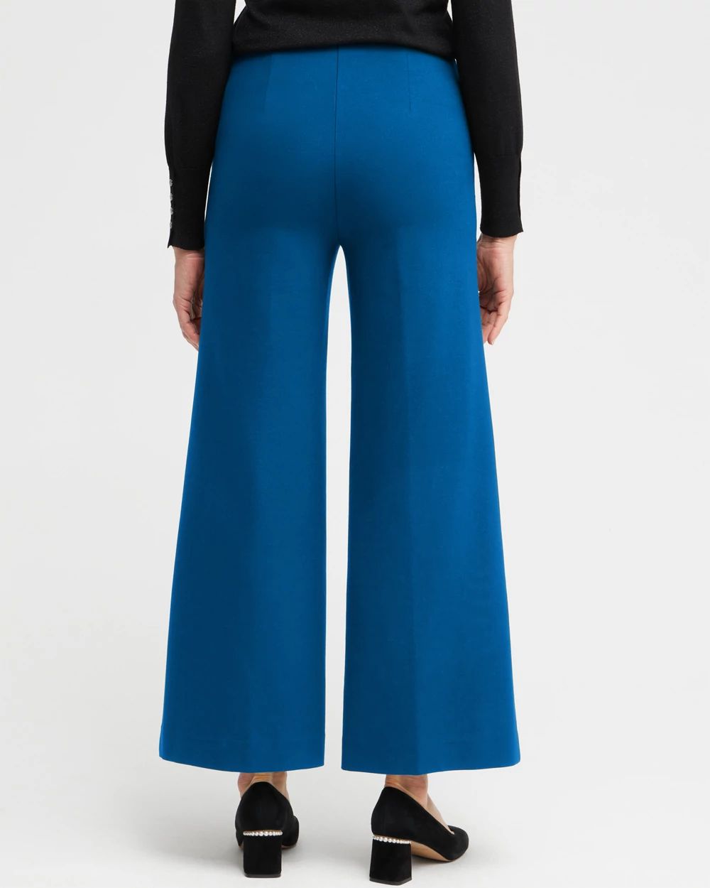Ponte Pintuck Wide Leg Ankle Pants click to view larger image.