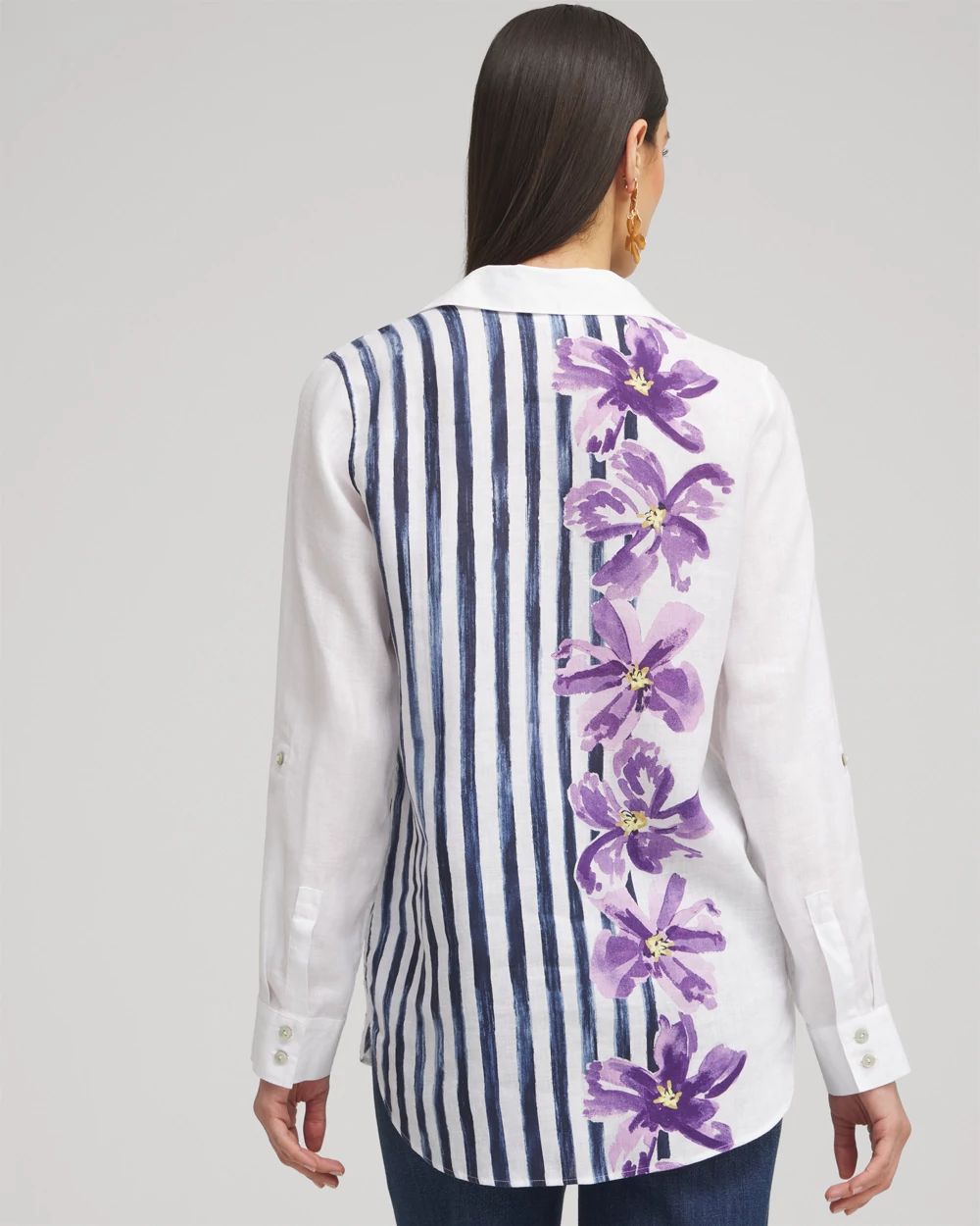 No Iron™ Linen Mixed Print Tunic
