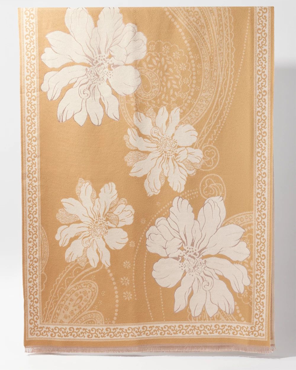 Floral Jacquard Oblong Scarf