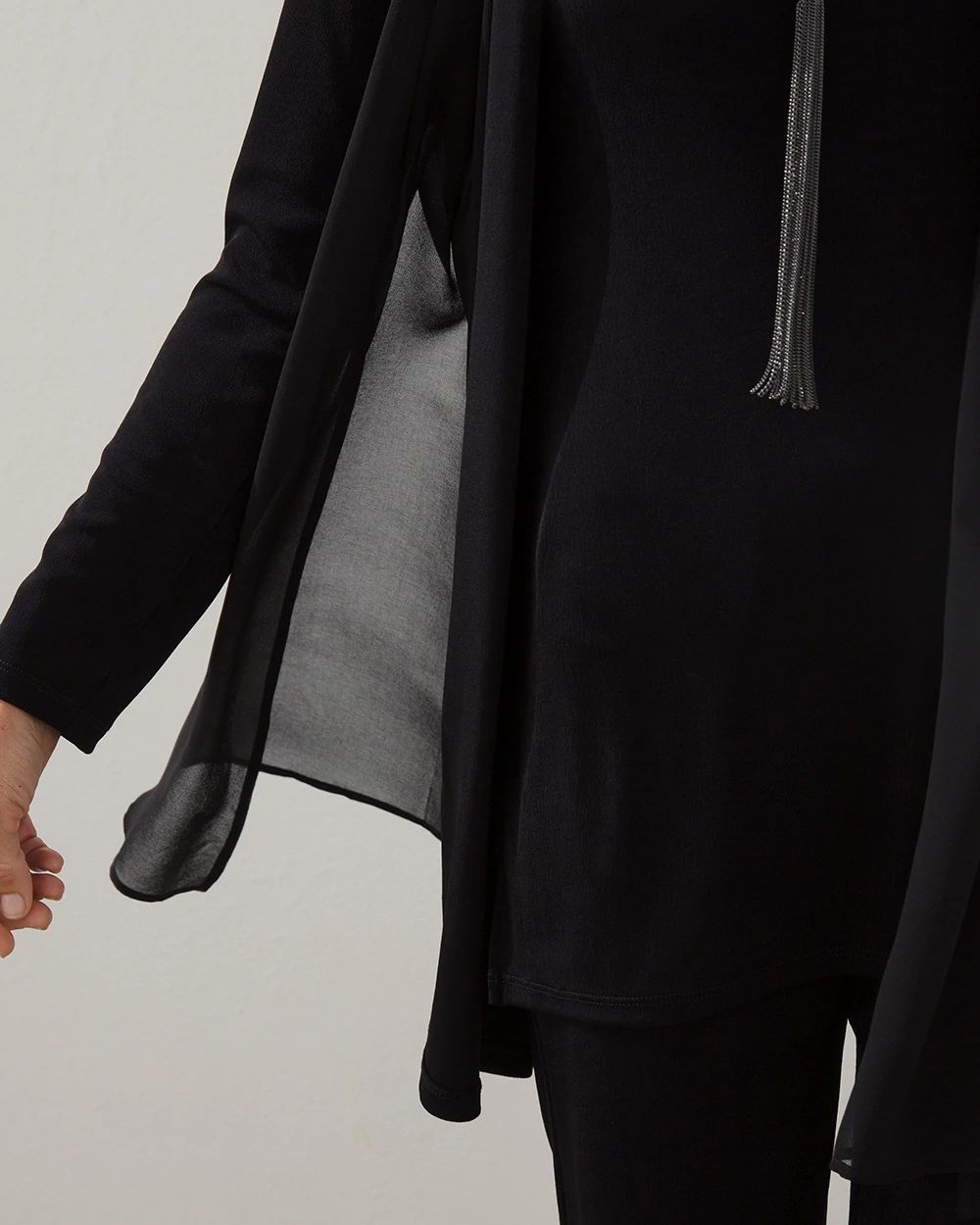 Travelers Chiffon Trim Cardigan