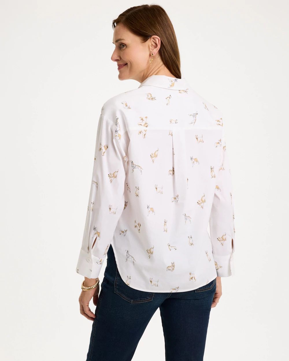 Poplin Cotton Dog Print Popover click to view larger image.