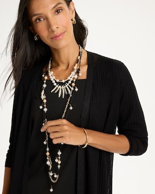 Rope Beaded Multi-Strand Necklace click to view larger image.