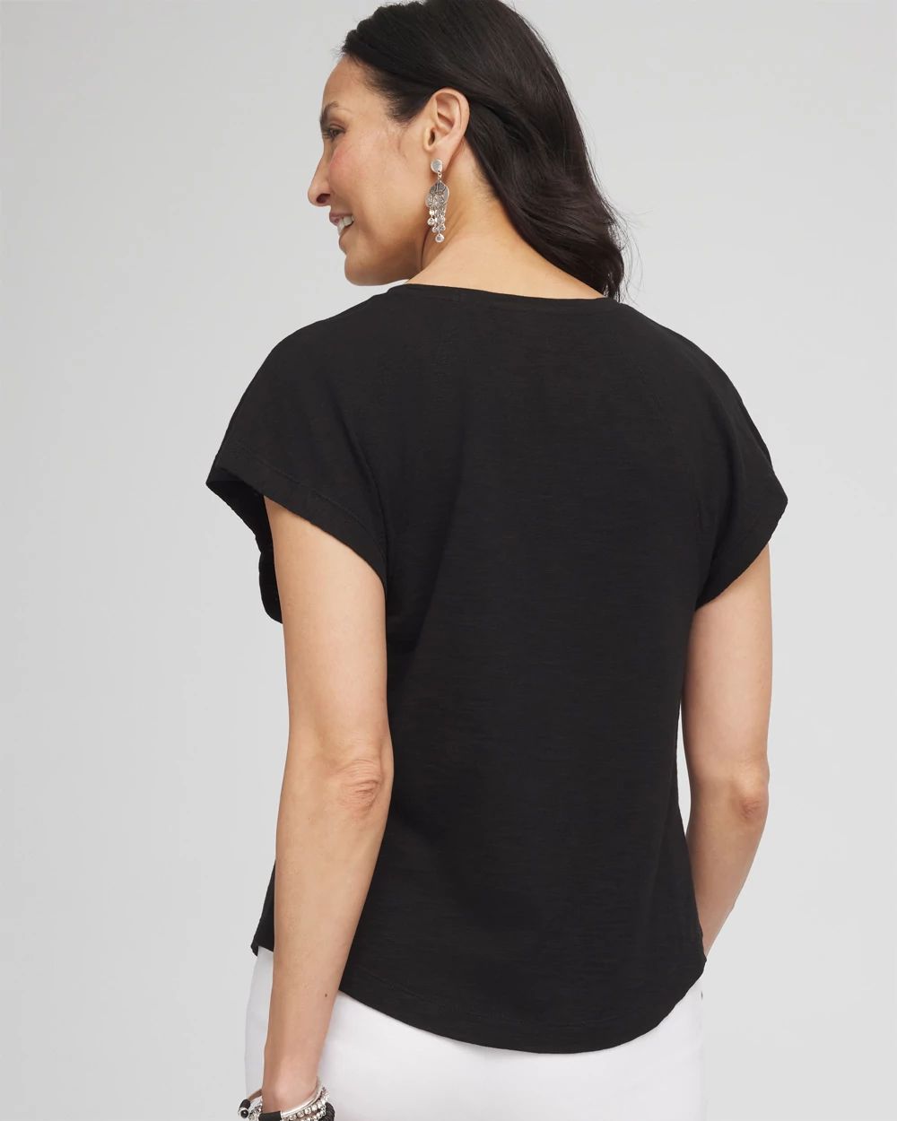 Slub Keyhole Neck Tee