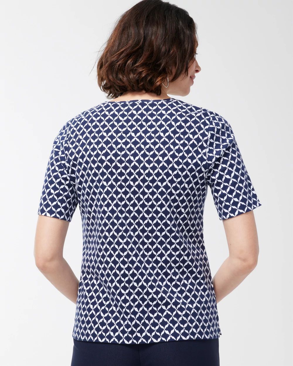 Cool Ikat Cotton Crew Neck Tee