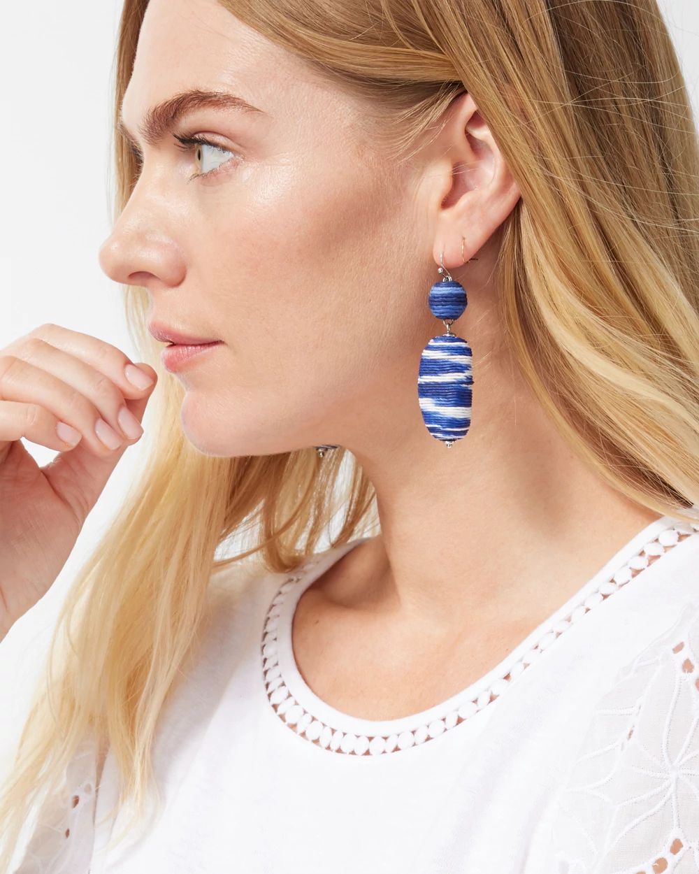 Blue & White Drop Earrings
