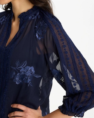 Embellished Splitneck Blouse click to view larger image.