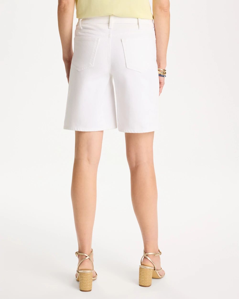 Girlfriend Slim White Jean Shorts click to view larger image.