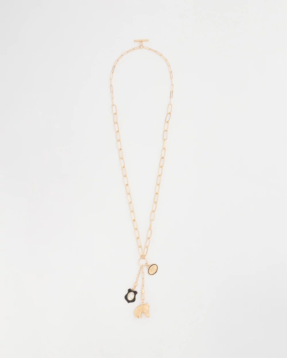 Adjustable Equestrian Charm Toggle Necklace