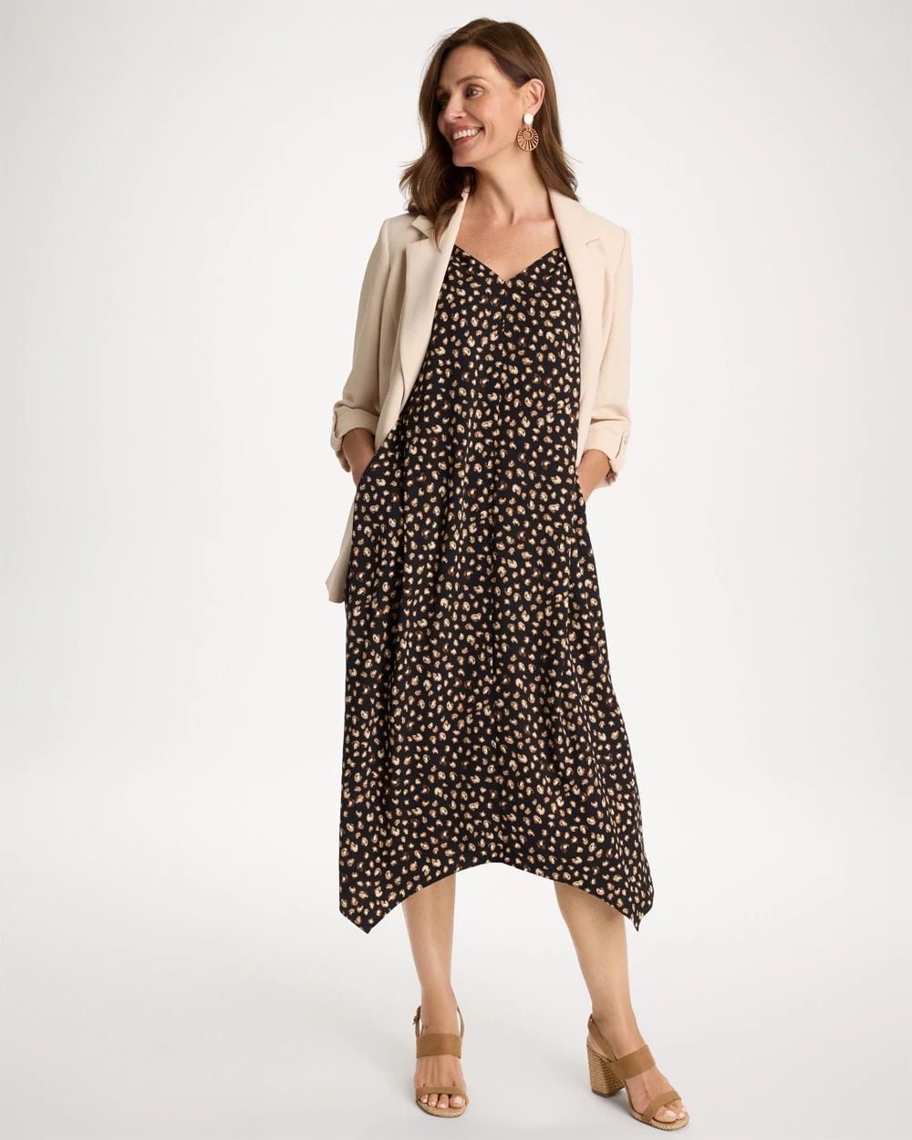 Rayon-Silk Asymmetrical Hem Dress click to view larger image.
