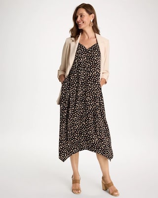 Rayon-Silk Asymmetrical Hem Dress click to view larger image.