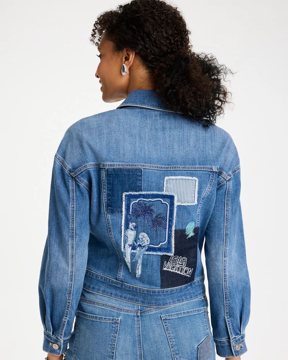 Denim Parrot Pocket Jacket click to view larger image.