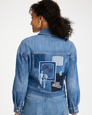 Denim Parrot Pocket Jacket click to view larger image.