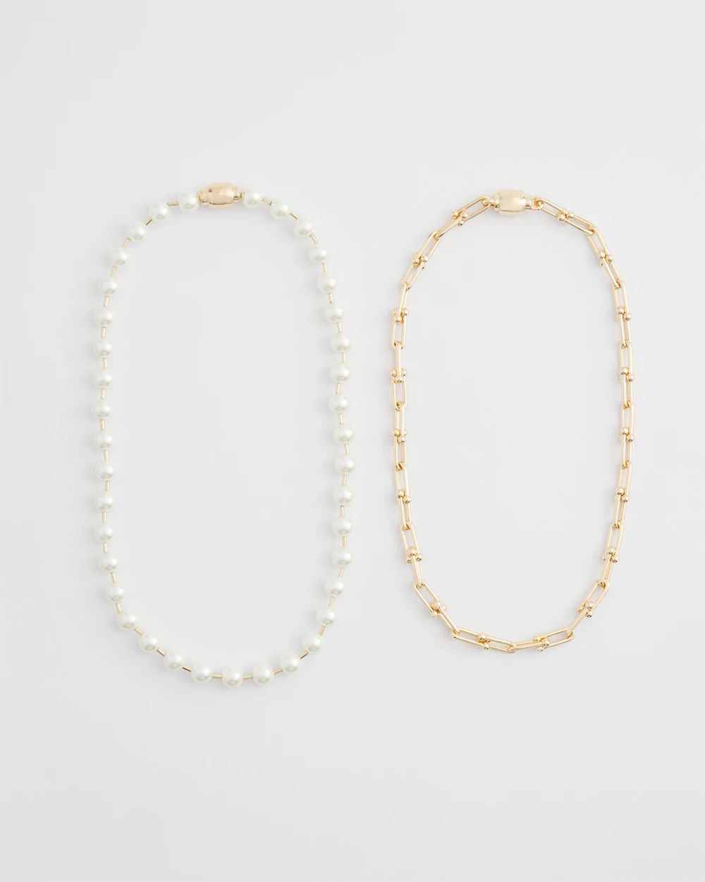 MagneticMix™ Faux Pearl Links Necklace