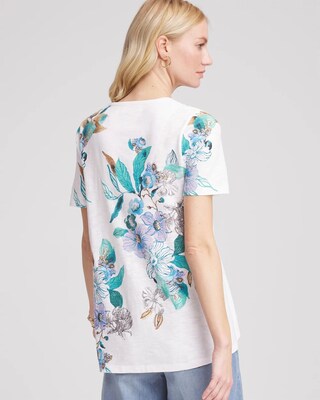 Floral Short Sleeve Forward-Seam Tee click to view larger image.