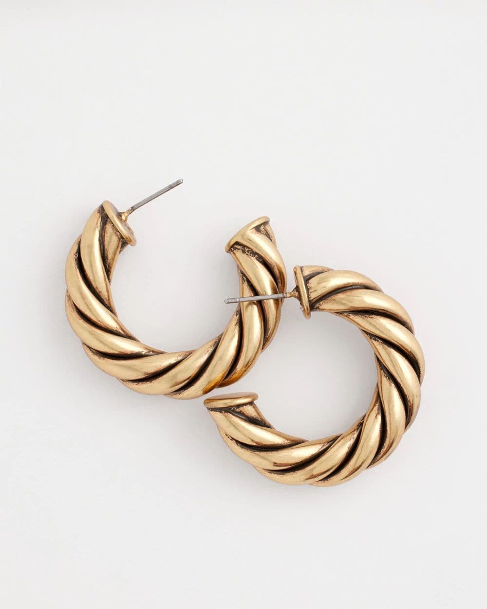 Gold Twisted Hoop Earrings