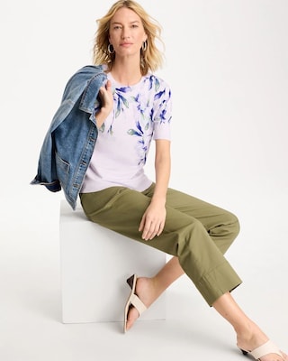 Ella Short-Sleeve Orchid Sweater click to view larger image.