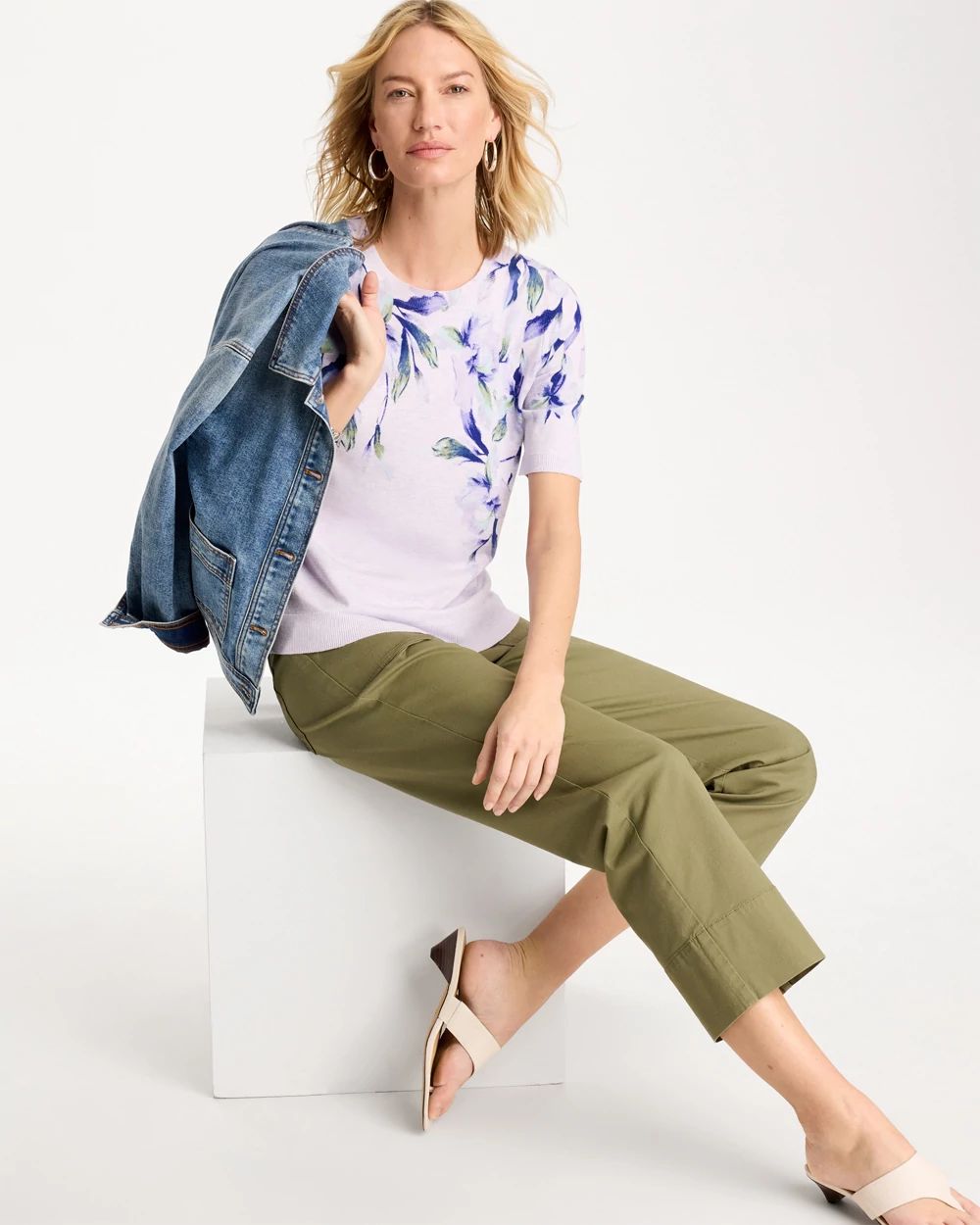 Ella Short-Sleeve Orchid Sweater