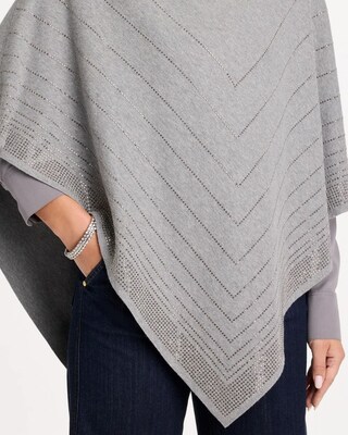 Embellished Sweater Poncho click to view larger image.