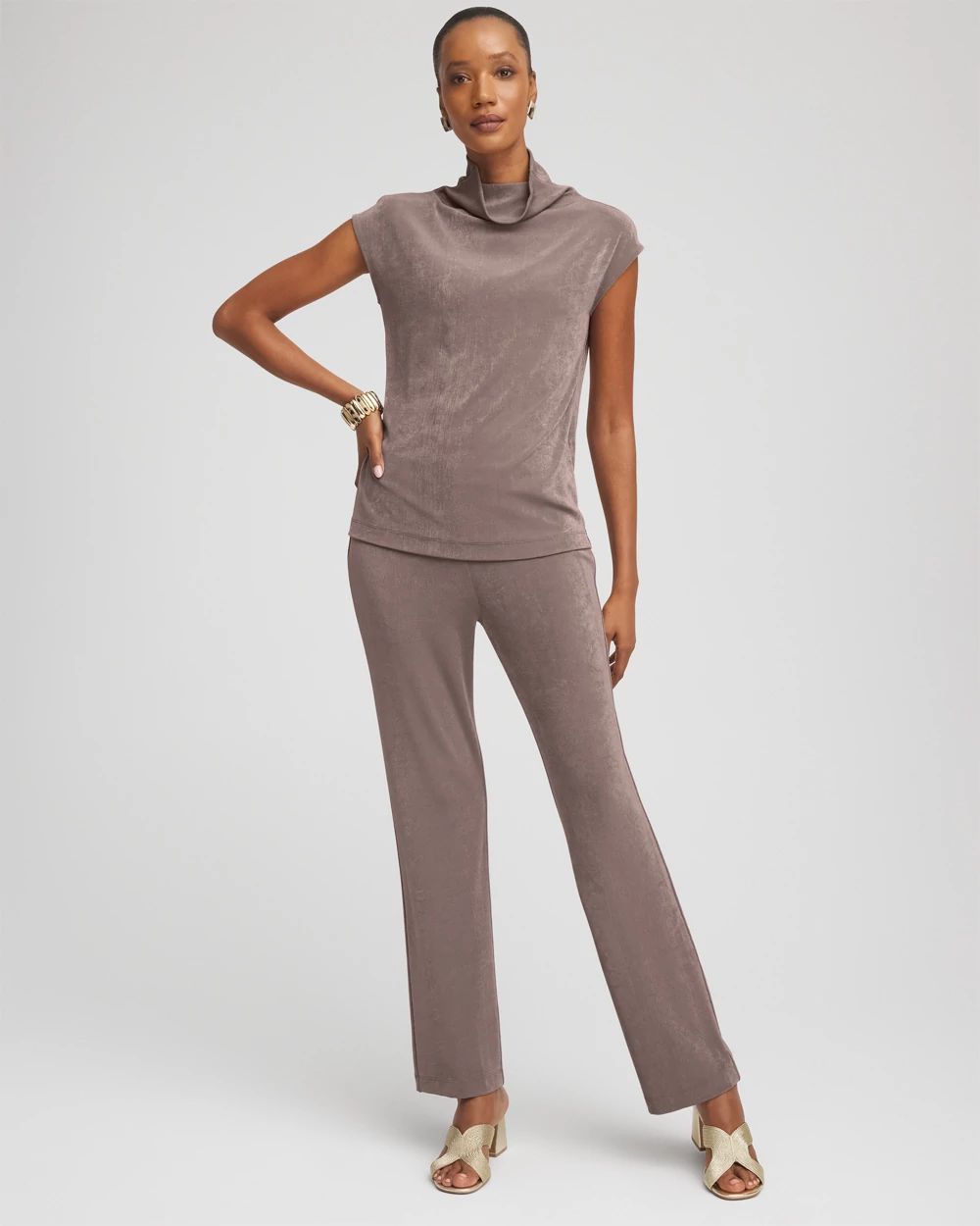 Travelers™ Mockneck Cap-Sleeve Top