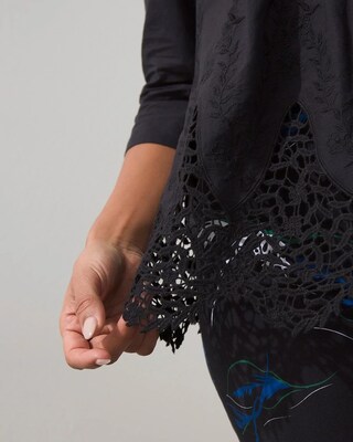 Pintuck Embroidered Blouse