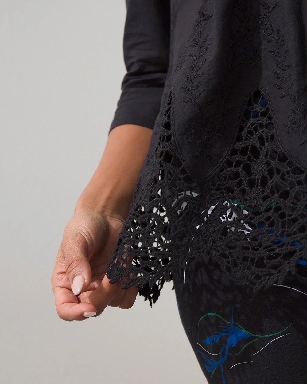 Pintuck Embroidered Blouse