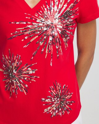 Fireworks Embellished Knit Tee click to view larger image.
