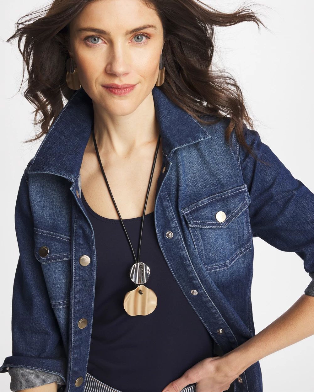 Crinkle Mixed Metal Pendant click to view larger image.