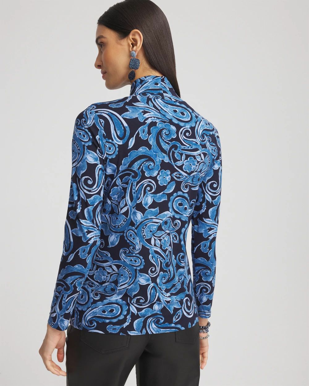 Touch of Cool™ Paisley Mock Neck Tee